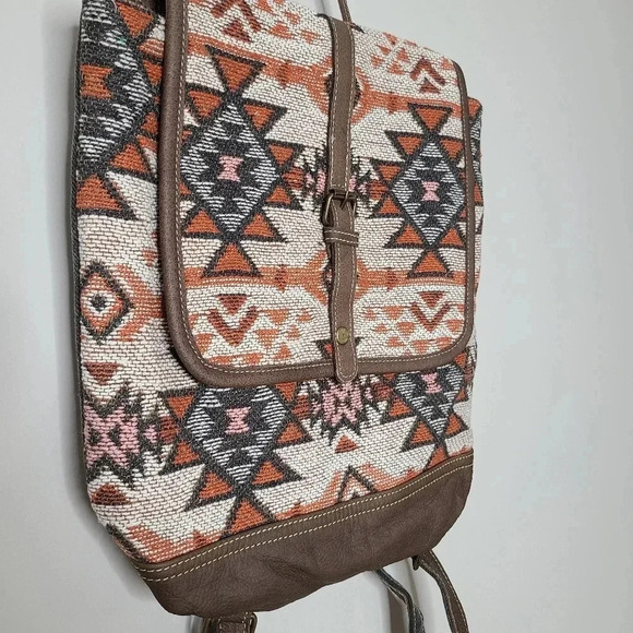 NWT Myra Bag Boho Canvas & Leather Backpack main image 5